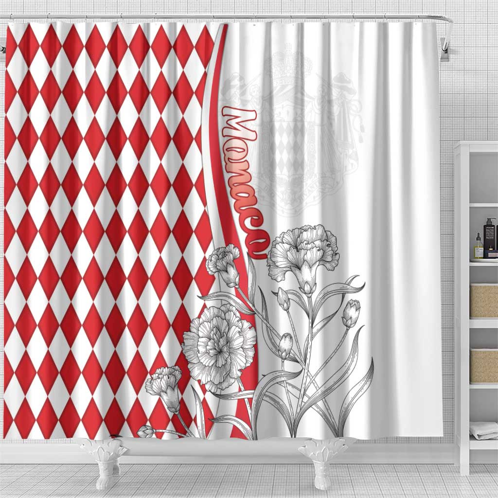 Monaco Deo Juvante Shower Curtain Lozenge Flag Style LT18
