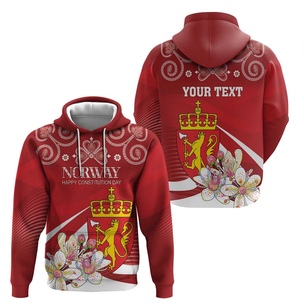 Personalized Norway Constitution Day Hoodie Norwegian Lion Pyramidal Saxifrage LT18