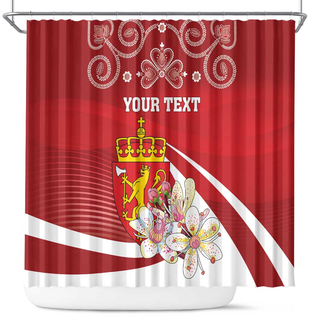 Personalized Norway Constitution Day Shower Curtain Norwegian Lion Pyramidal Saxifrage LT18