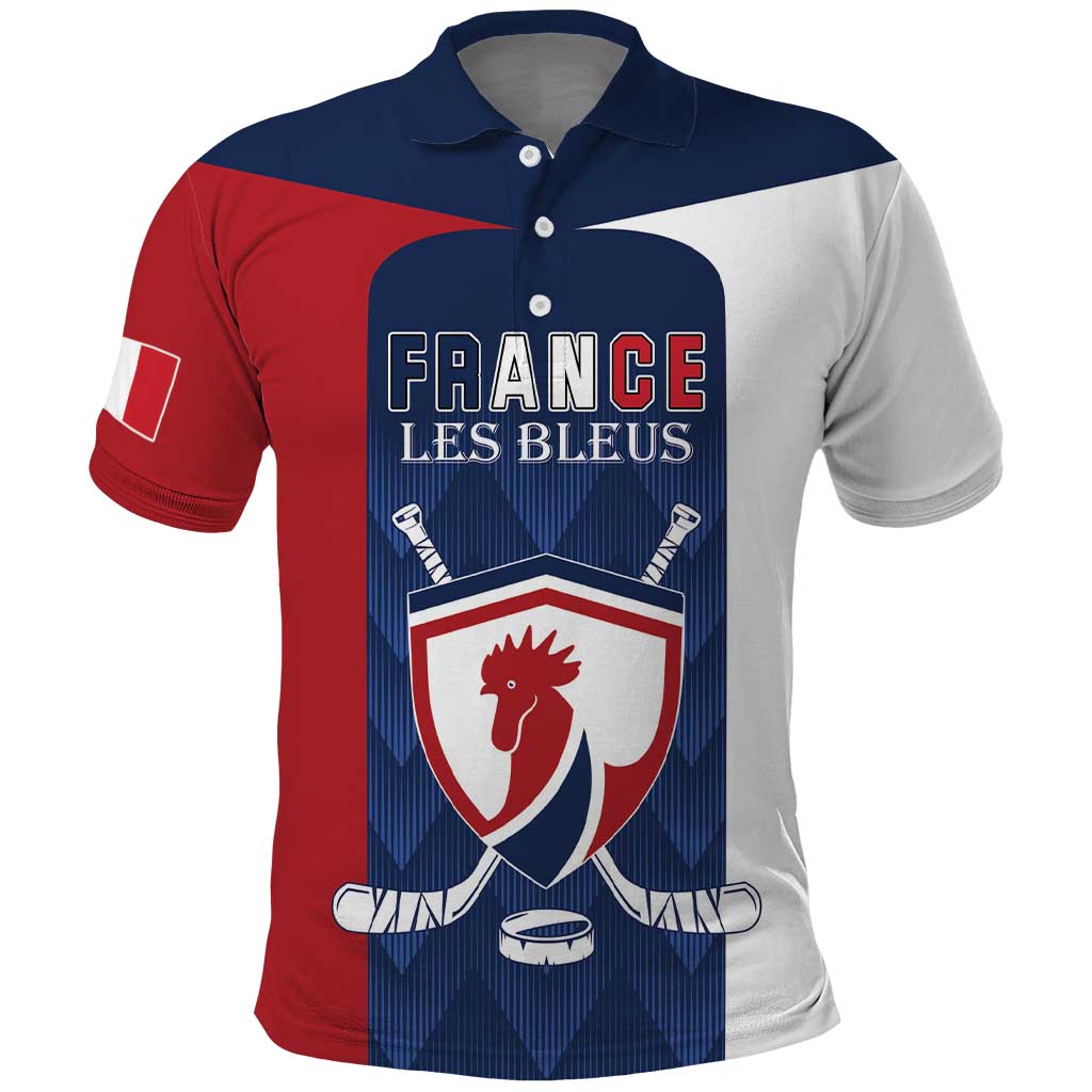 Custom France Hockey Polo Shirt Les Bleus Go Champions LT18