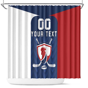 Custom France Hockey Shower Curtain Les Bleus Go Champions LT18