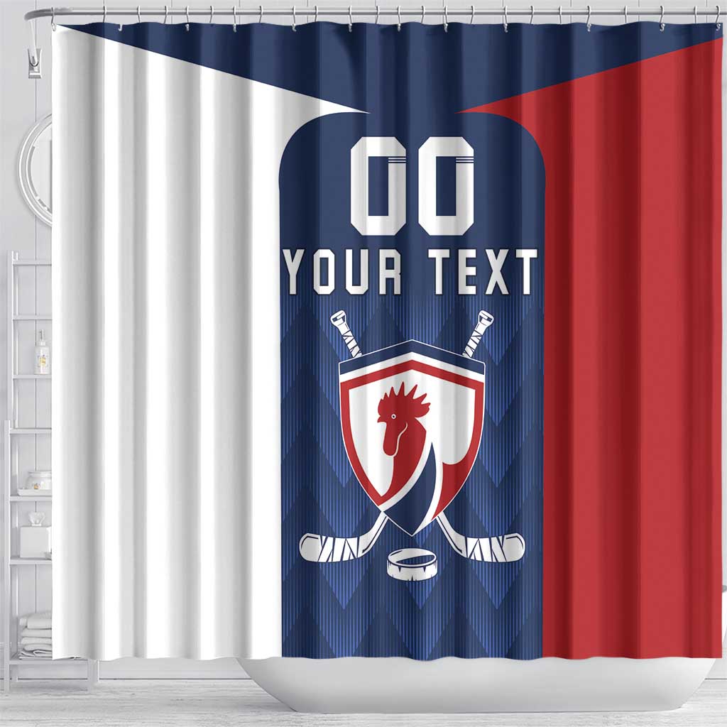 Custom France Hockey Shower Curtain Les Bleus Go Champions LT18