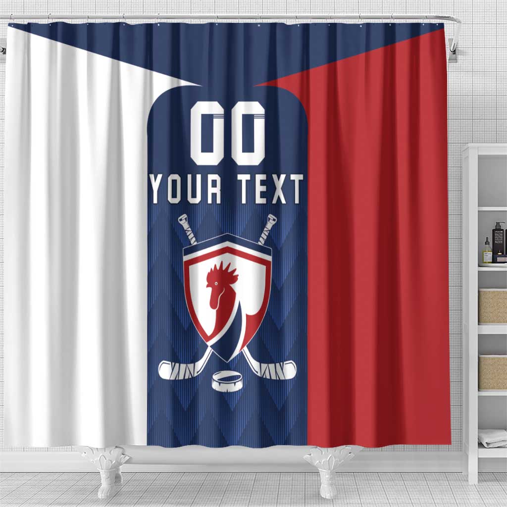 Custom France Hockey Shower Curtain Les Bleus Go Champions LT18