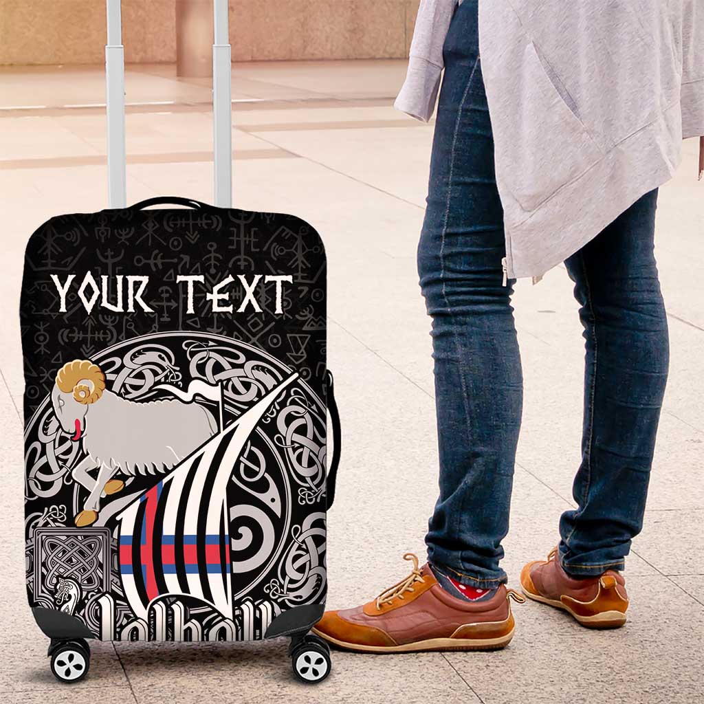 Personalized Viking Faroe Islands Luggage Cover Valhalla Viking Pattern LT18