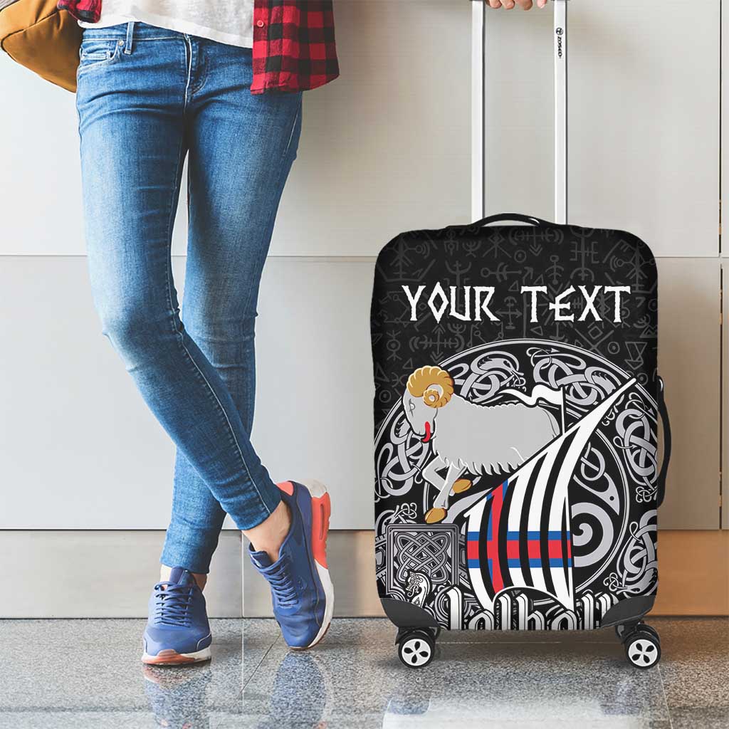 Personalized Viking Faroe Islands Luggage Cover Valhalla Viking Pattern LT18