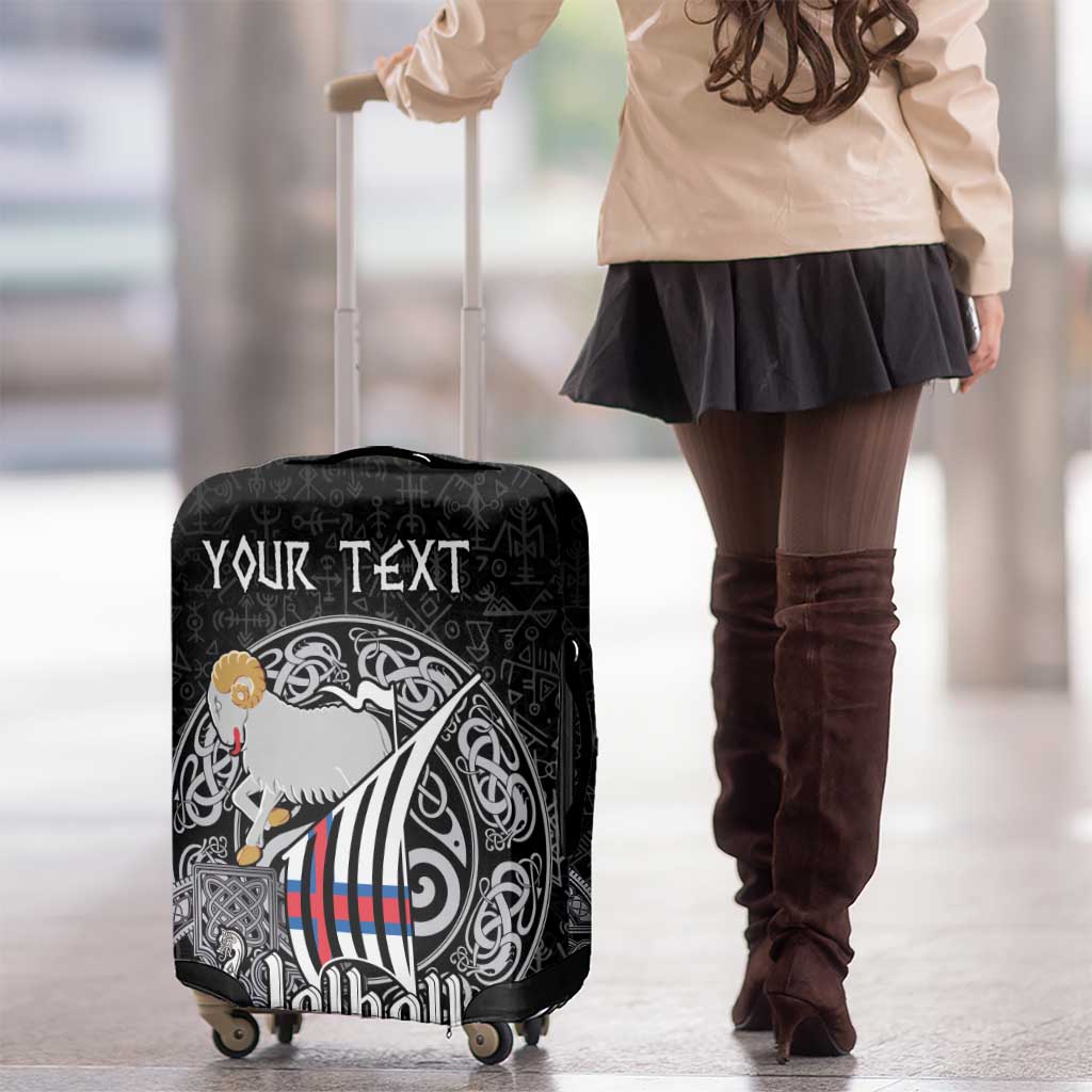 Personalized Viking Faroe Islands Luggage Cover Valhalla Viking Pattern LT18