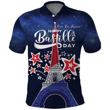 Personalized Happy Bastille Day Polo Shirt Vive la France! LT18