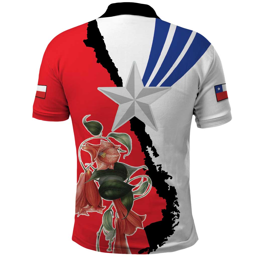 Chile Lapageria Rosea Polo Shirt With Flag Color LT18