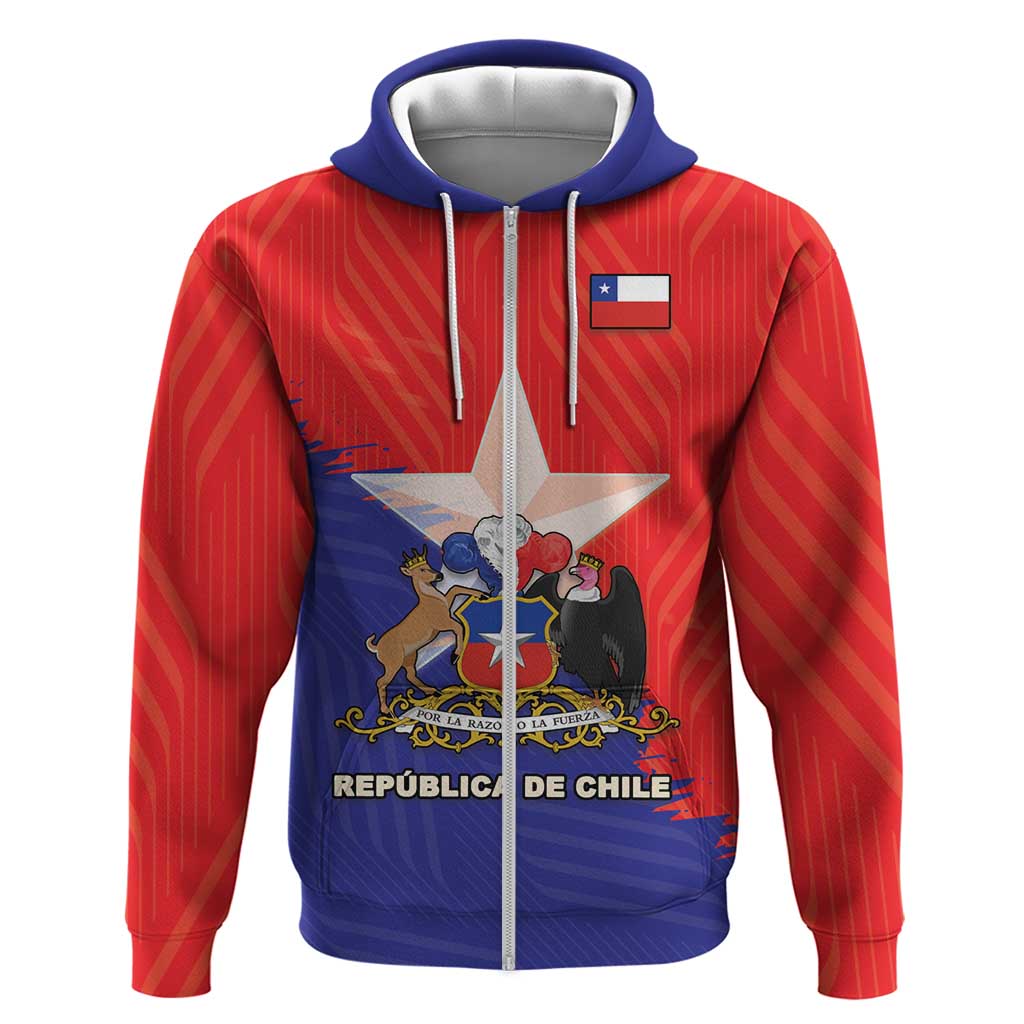 Chile Coat Of Arms Hoodie With Flag Style LT18