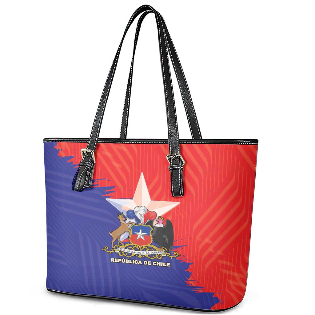 Chile Coat Of Arms Leather Tote Bag With Flag Style LT18
