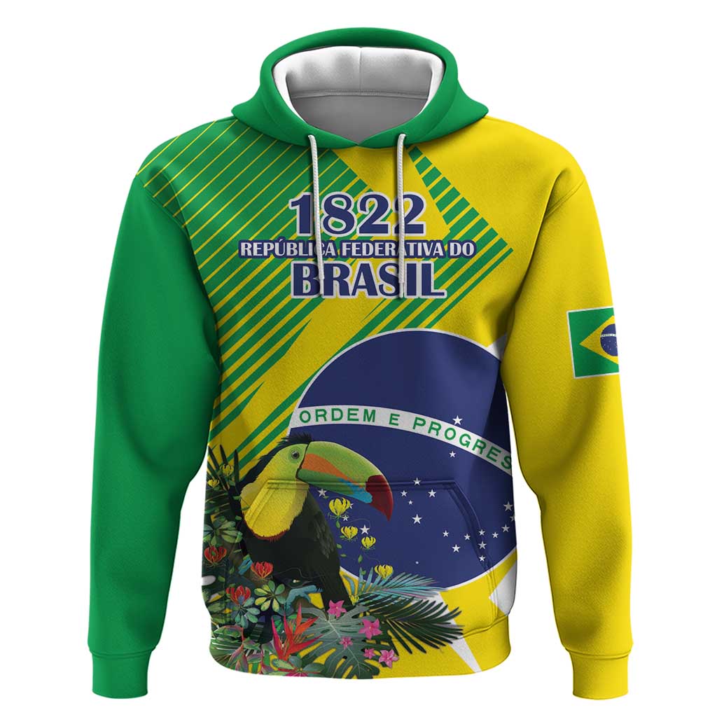 Custom Brazil Independence Day Hoodie Toco Toucan Ordem e Progresso LT18