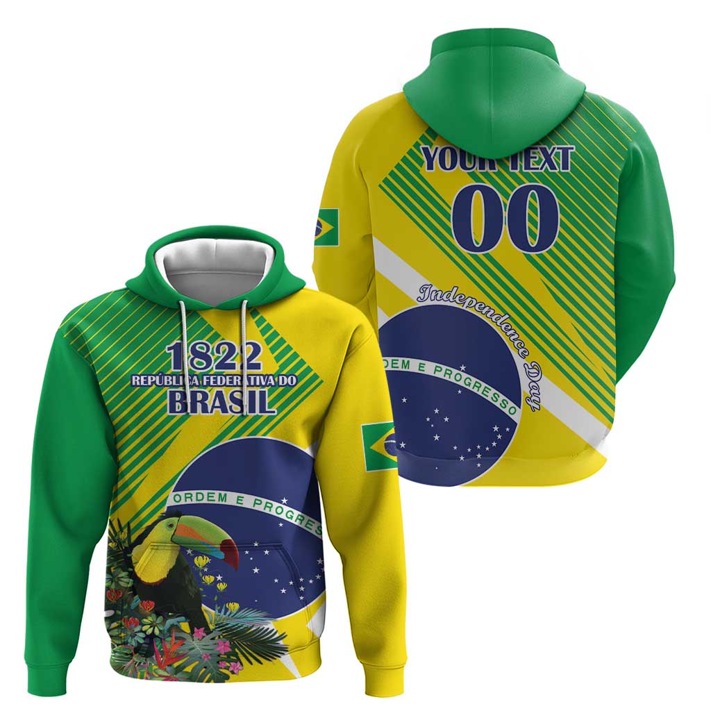 Custom Brazil Independence Day Hoodie Toco Toucan Ordem e Progresso LT18