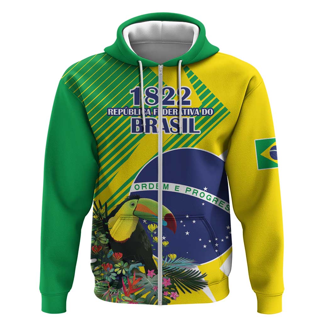 Custom Brazil Independence Day Hoodie Toco Toucan Ordem e Progresso LT18