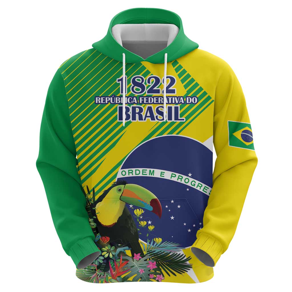 Custom Brazil Independence Day Hoodie Toco Toucan Ordem e Progresso LT18