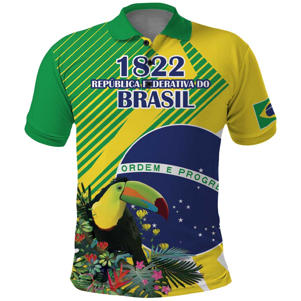 Custom Brazil Independence Day Polo Shirt Toco Toucan Ordem e Progresso LT18