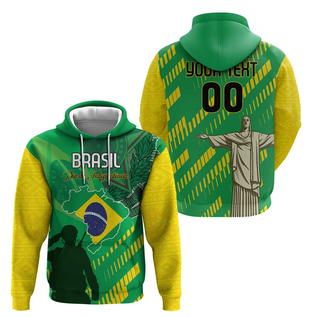 Custom Brazil Happy Independence Day Hoodie Cristo Redentor Flag Style LT18