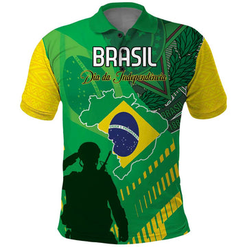 Custom Brazil Happy Independence Day Polo Shirt Cristo Redentor Flag Style LT18