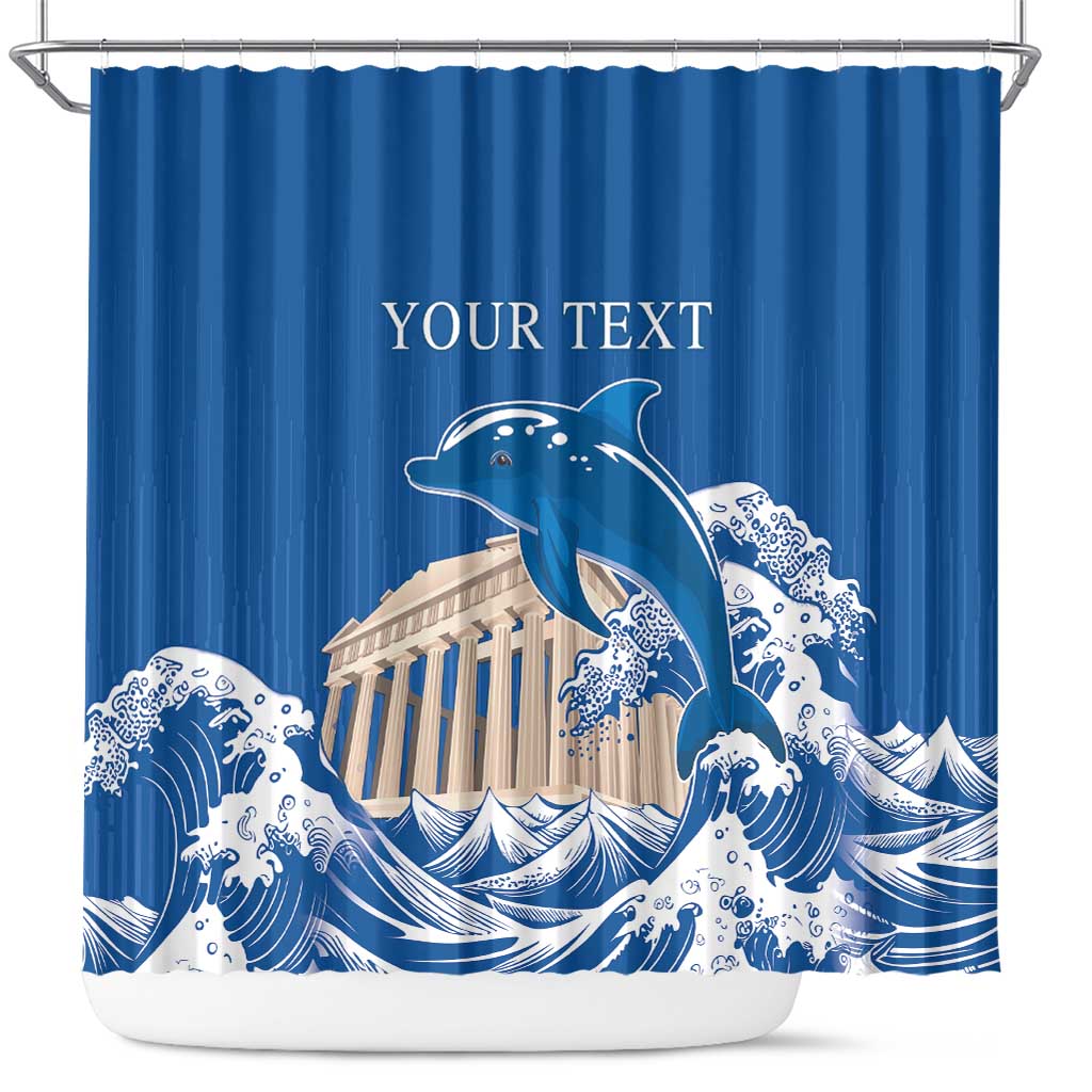 Personalized Greece Independence Day Shower Curtain Parthenon Eleftheria i Thanatos LT18
