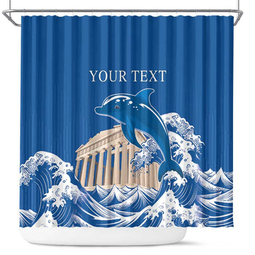 Personalized Greece Independence Day Shower Curtain Parthenon Eleftheria i Thanatos LT18
