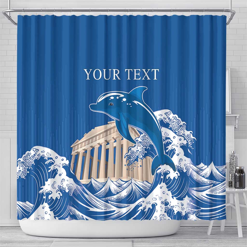 Personalized Greece Independence Day Shower Curtain Parthenon Eleftheria i Thanatos LT18