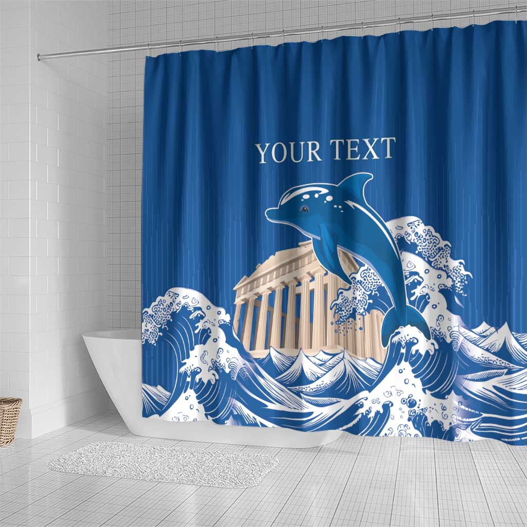 Personalized Greece Independence Day Shower Curtain Parthenon Eleftheria i Thanatos LT18