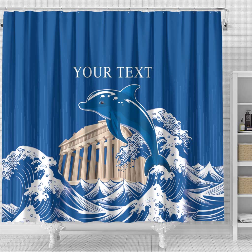 Personalized Greece Independence Day Shower Curtain Parthenon Eleftheria i Thanatos LT18