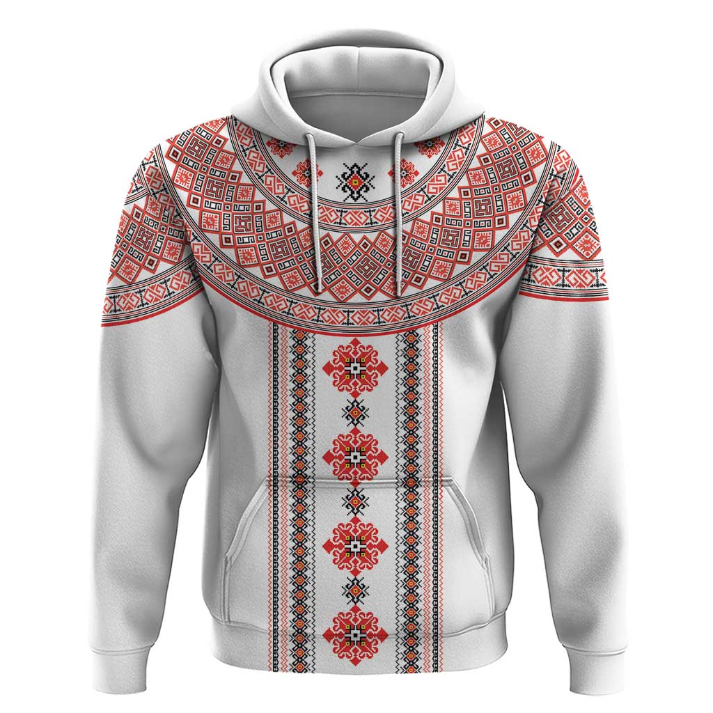 Bulgarian Embroidery Style Seamless Pattern Hoodie LT18