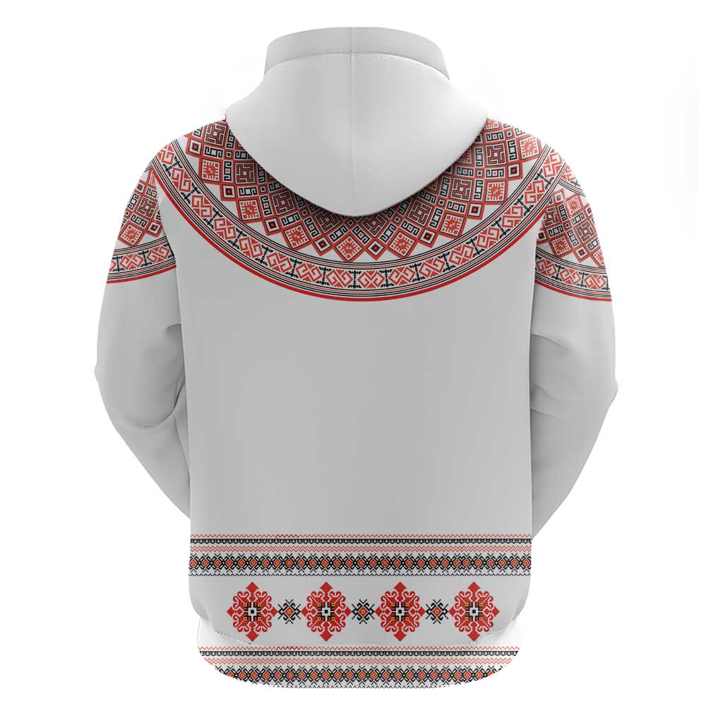 Bulgarian Embroidery Style Seamless Pattern Hoodie LT18