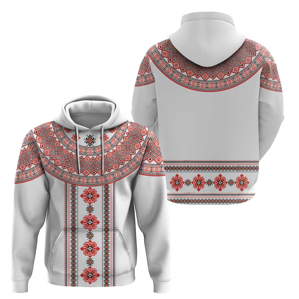 Bulgarian Embroidery Style Seamless Pattern Hoodie LT18