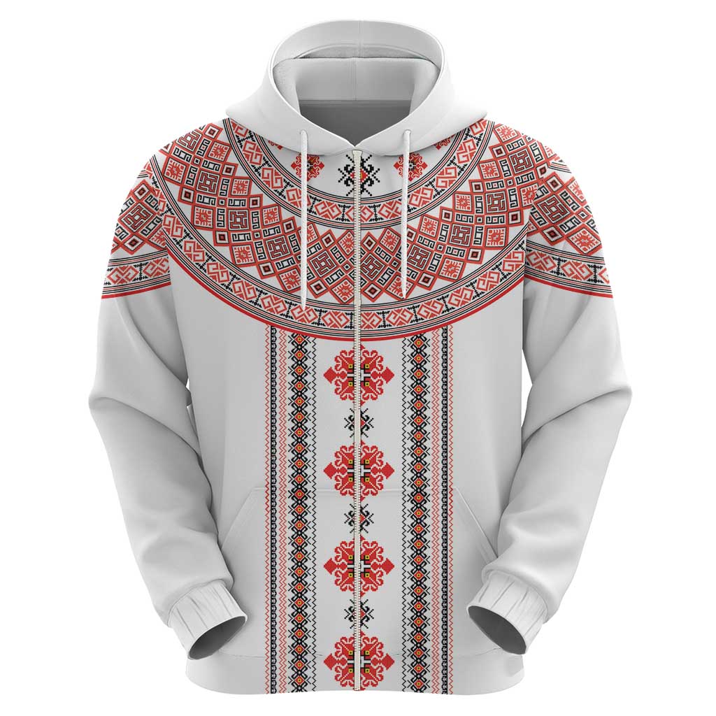 Bulgarian Embroidery Style Seamless Pattern Hoodie LT18