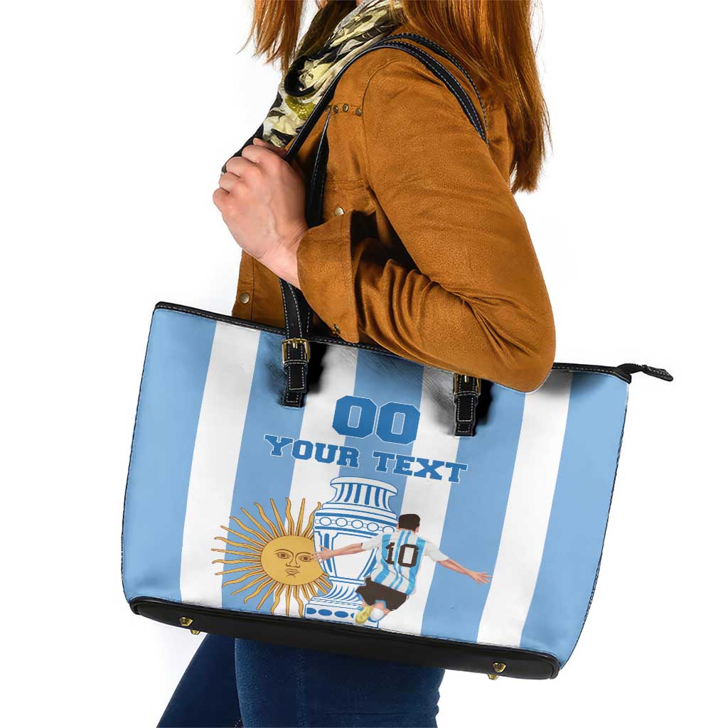 Custom Argentina Football Leather Tote Bag Go Champions 2024 LT18