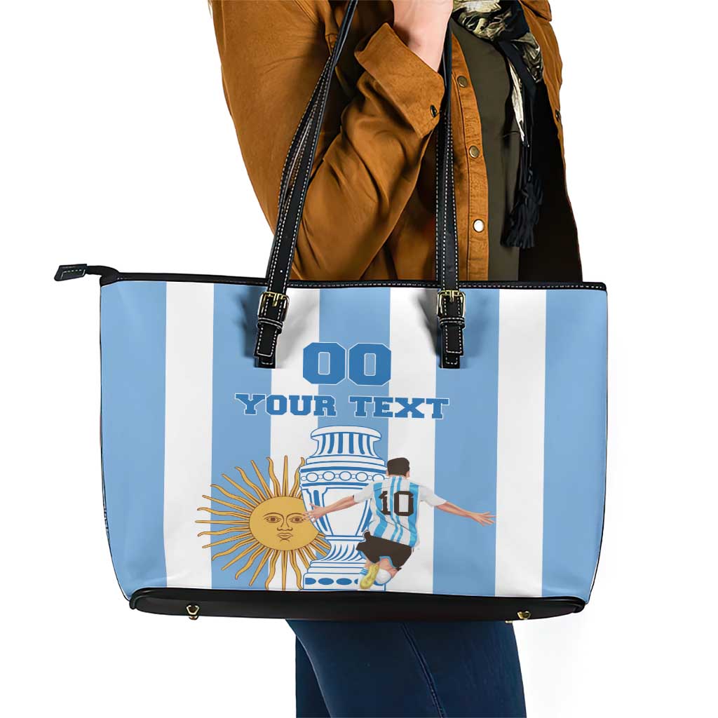 Custom Argentina Football Leather Tote Bag Go Champions 2024 LT18