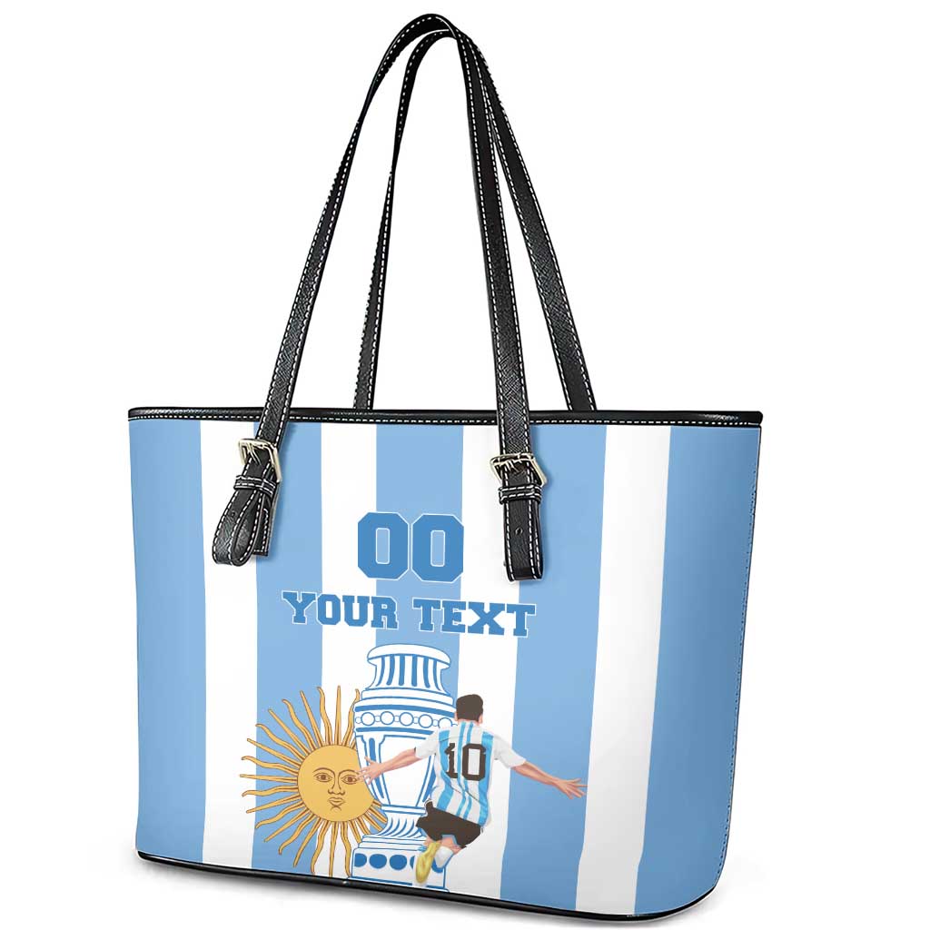 Custom Argentina Football Leather Tote Bag Go Champions 2024 LT18