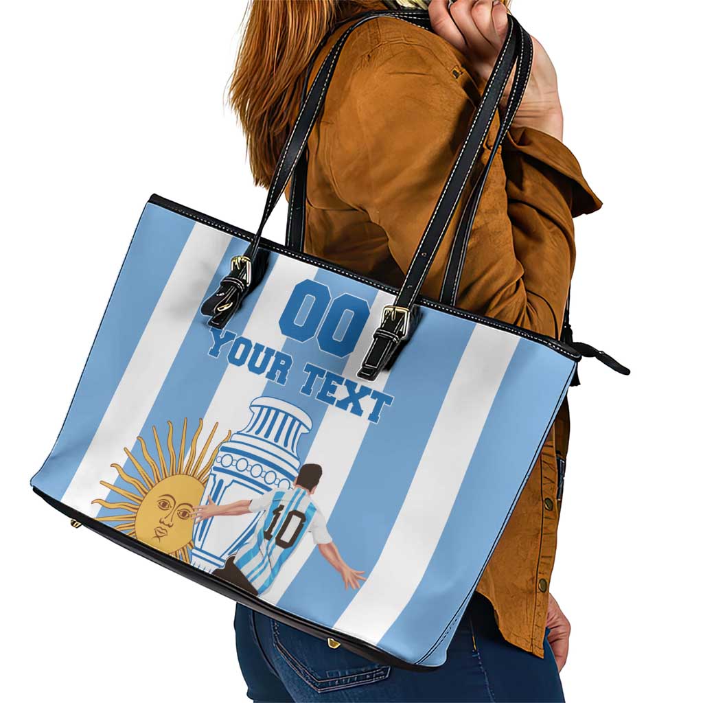 Custom Argentina Football Leather Tote Bag Go Champions 2024 LT18
