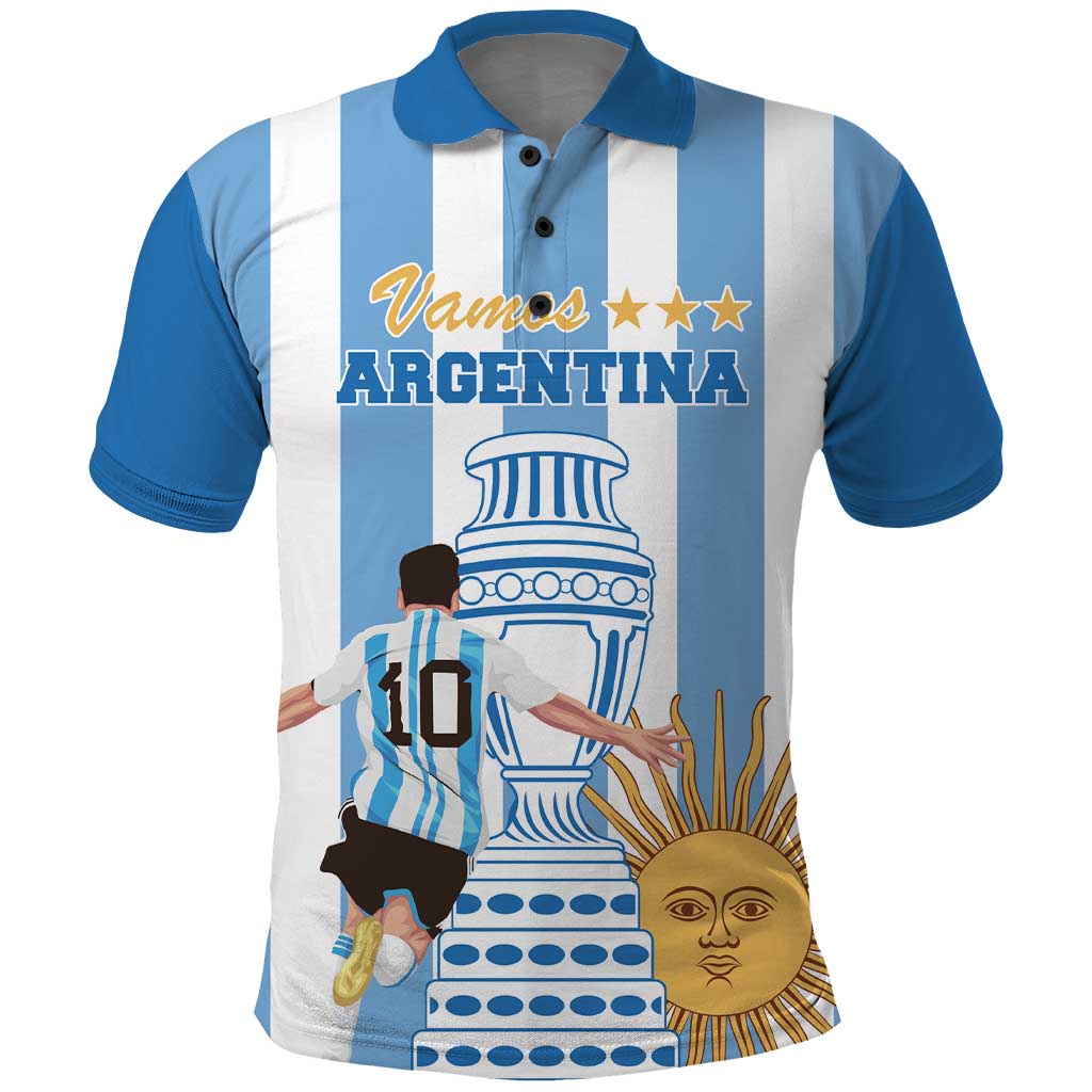 Custom Argentina Football Polo Shirt Go Champions 2024 LT18