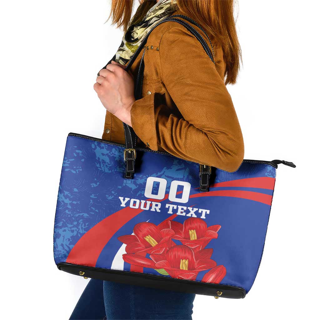 Custom Chile Lapageria Leather Tote Bag With Grunge Style LT18