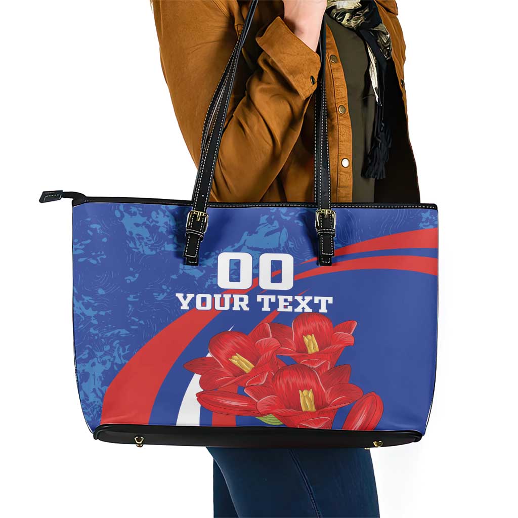 Custom Chile Lapageria Leather Tote Bag With Grunge Style LT18