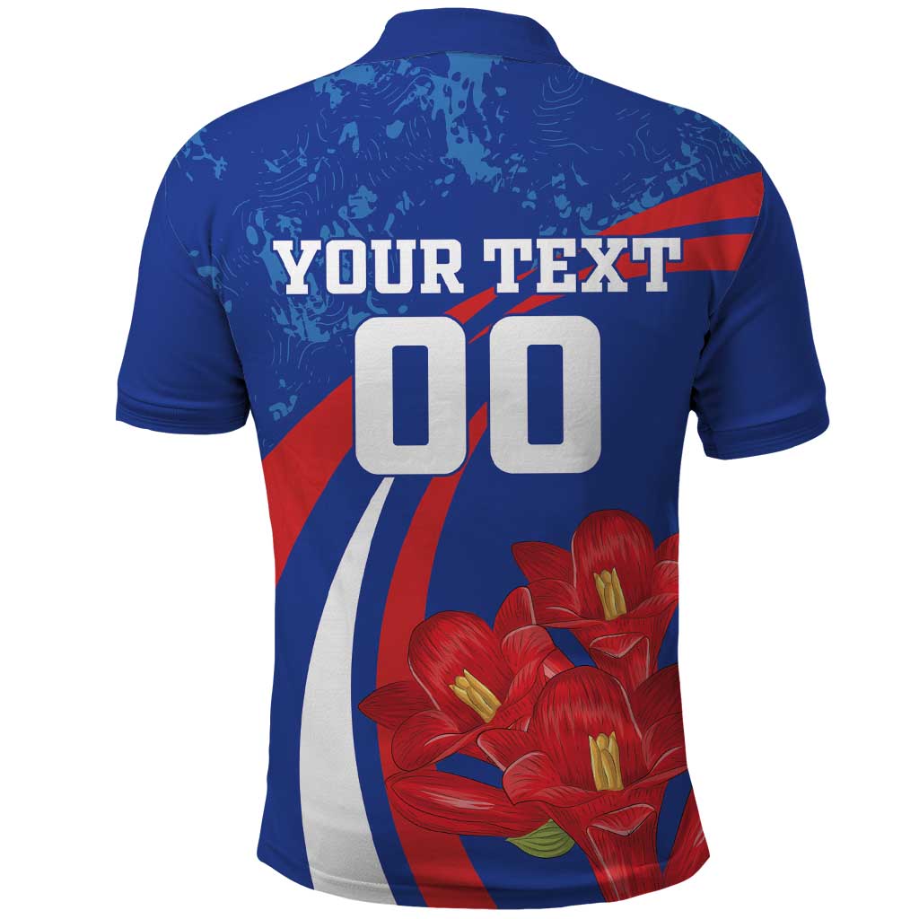 Custom Chile Lapageria Polo Shirt With Grunge Style LT18