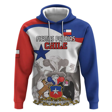 Custom Fiestas Patrias Chile Hoodie Coat Of Arms LT18