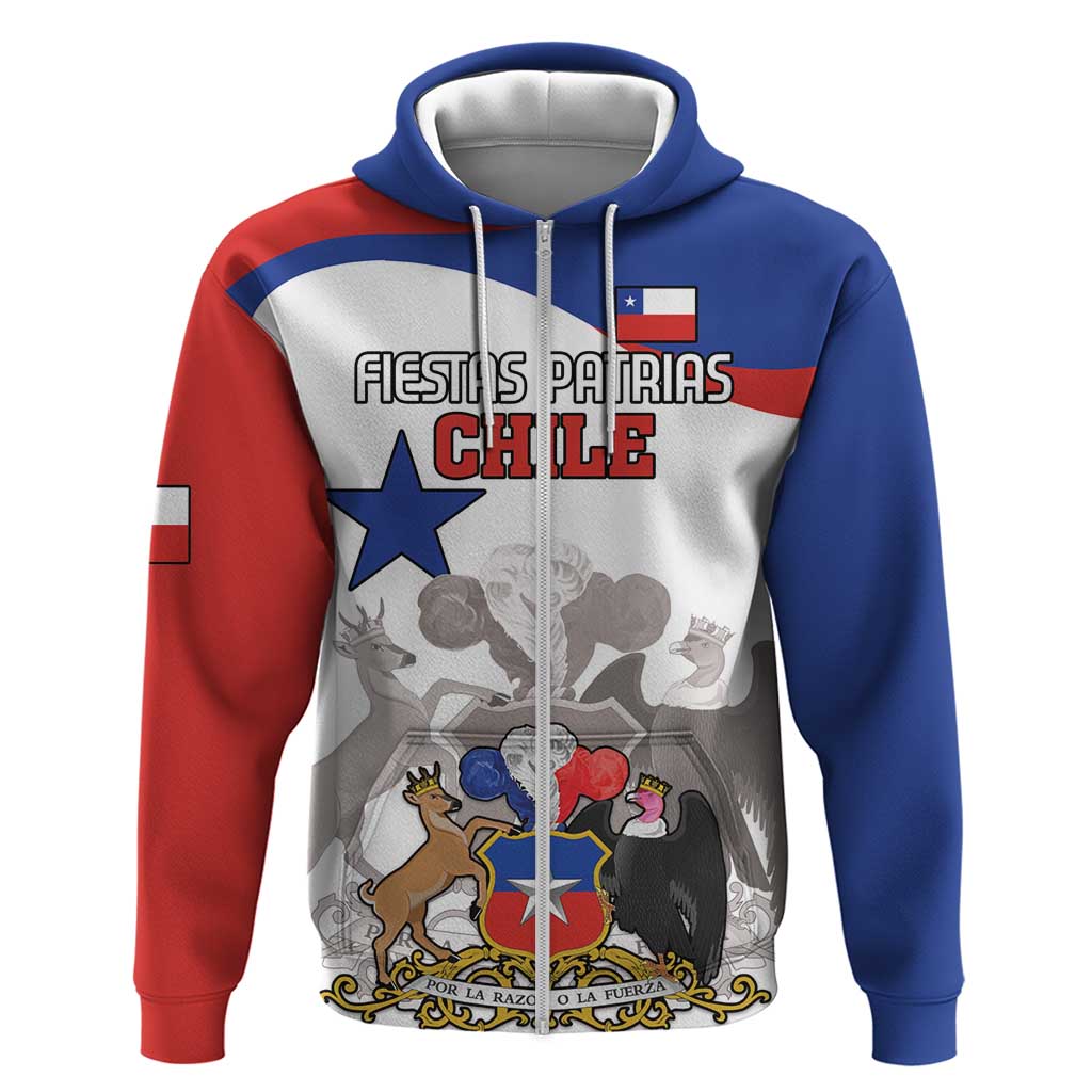 Custom Fiestas Patrias Chile Hoodie Coat Of Arms LT18