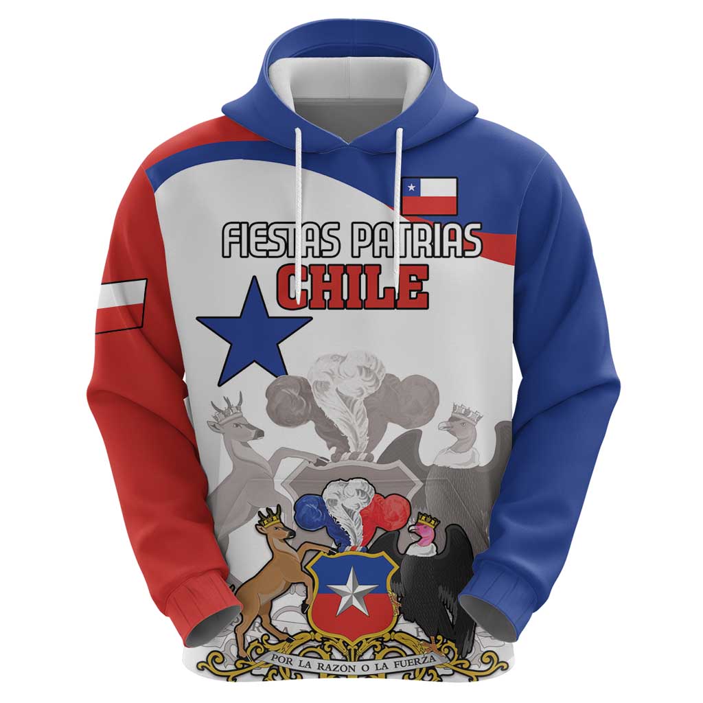 Custom Fiestas Patrias Chile Hoodie Coat Of Arms LT18
