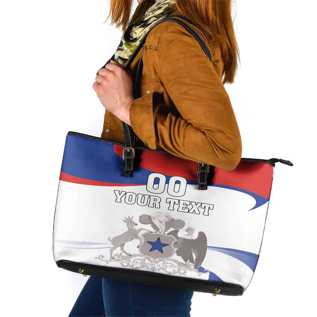 Custom Fiestas Patrias Chile Leather Tote Bag Coat Of Arms LT18