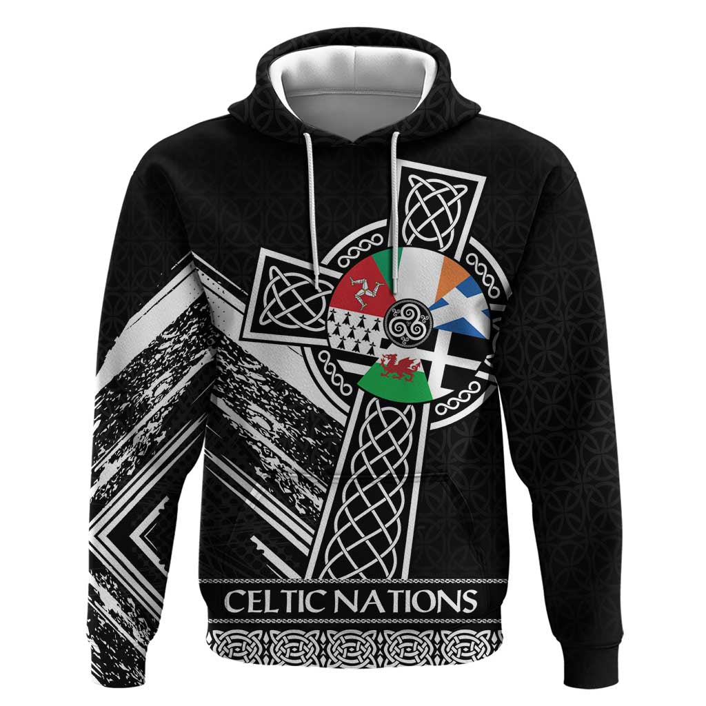 Cross Celtic Nations Hoodie Six Celtic Countries Grunge Style LT18