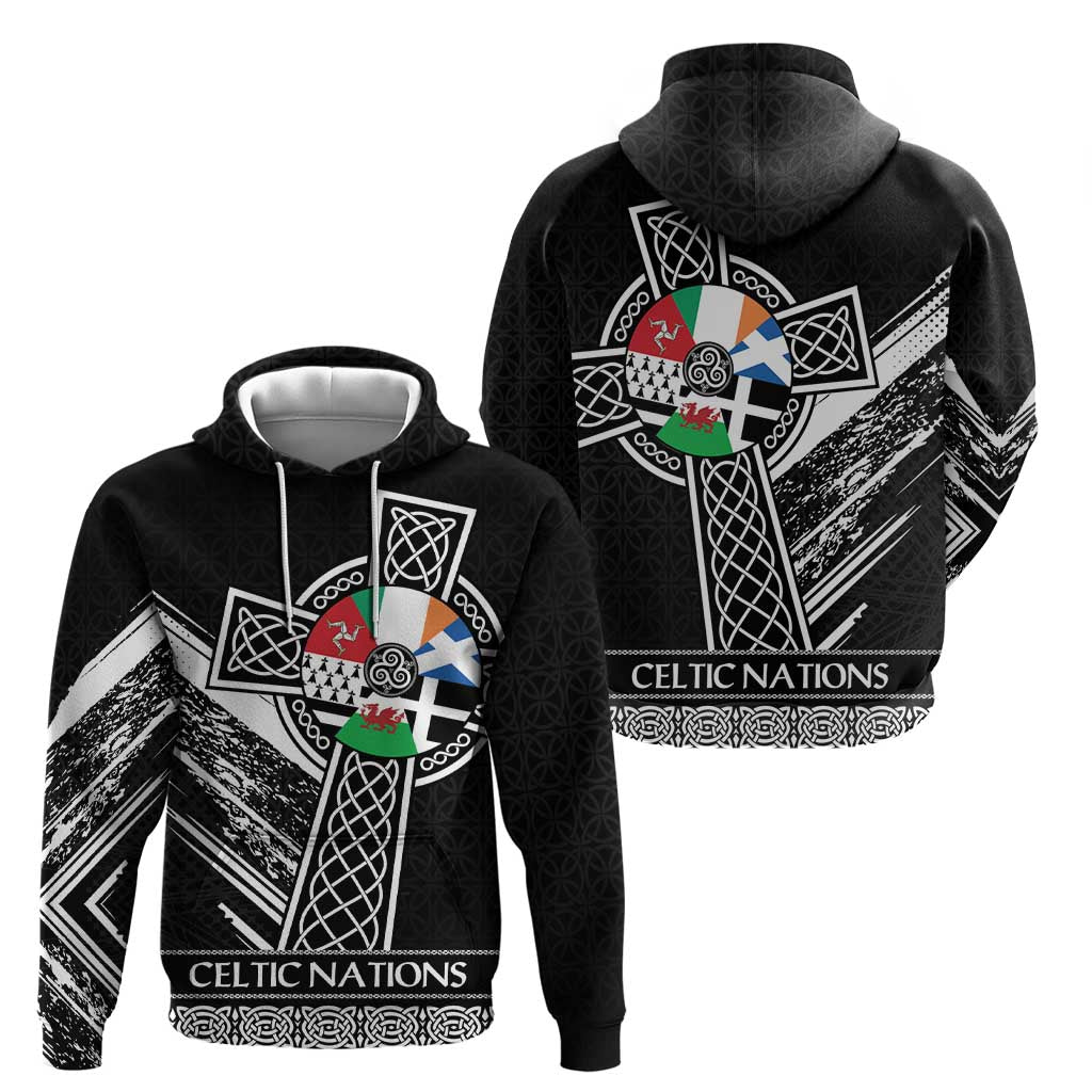 Cross Celtic Nations Hoodie Six Celtic Countries Grunge Style LT18