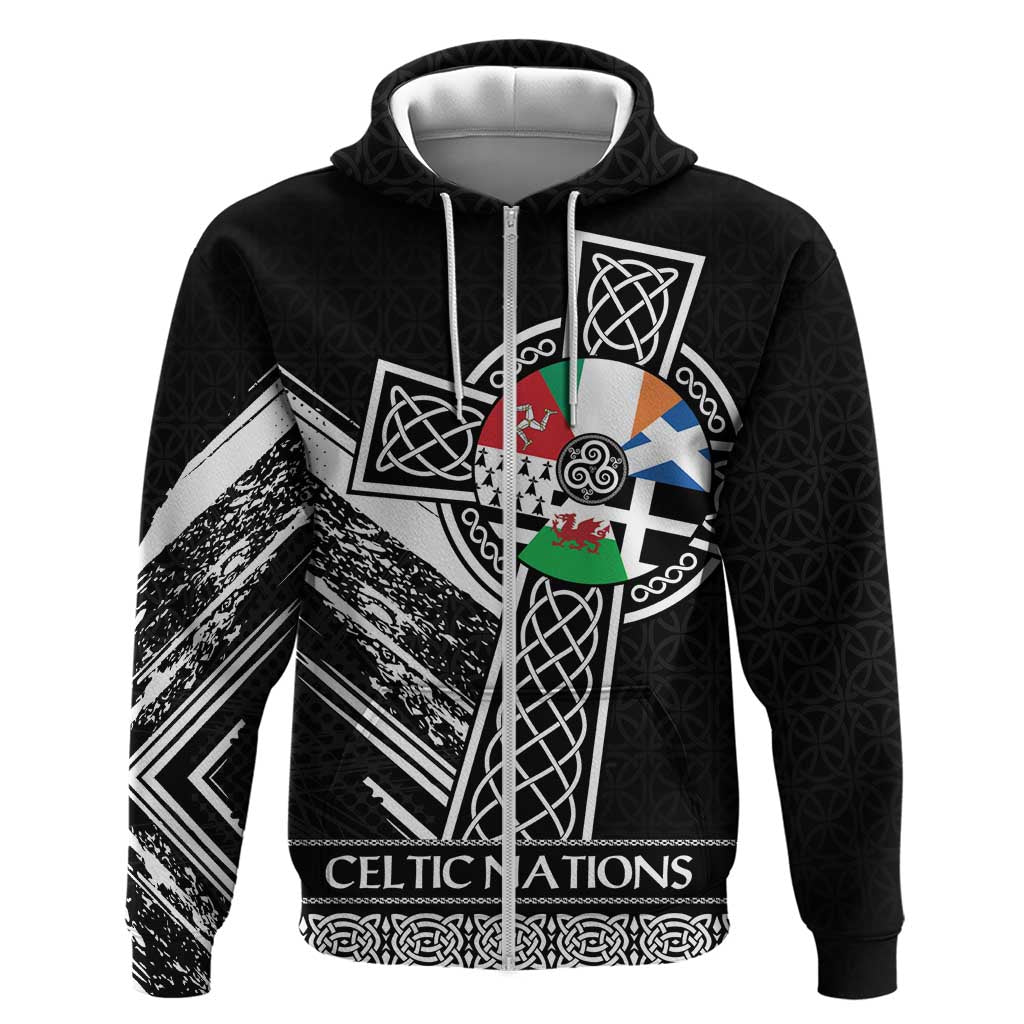 Cross Celtic Nations Hoodie Six Celtic Countries Grunge Style LT18