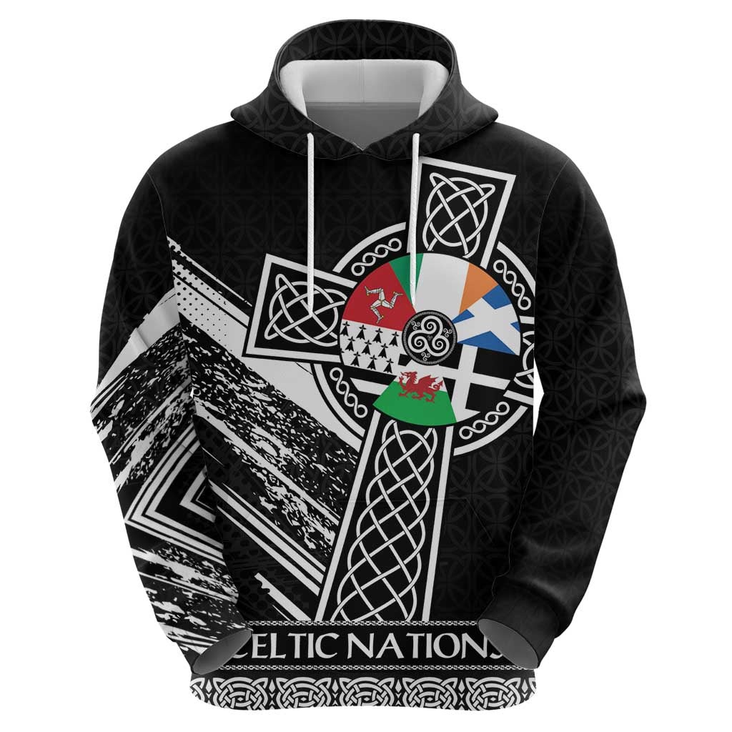Cross Celtic Nations Hoodie Six Celtic Countries Grunge Style LT18