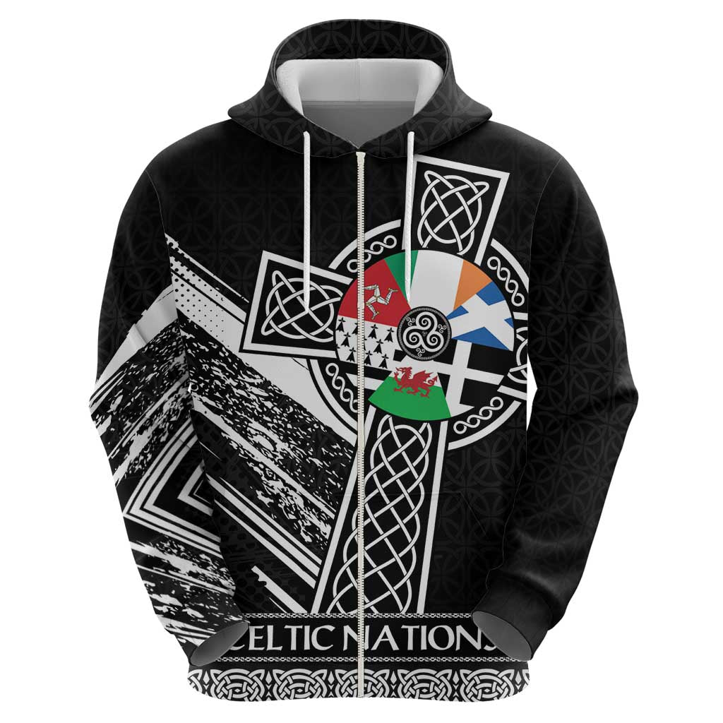 Cross Celtic Nations Hoodie Six Celtic Countries Grunge Style LT18