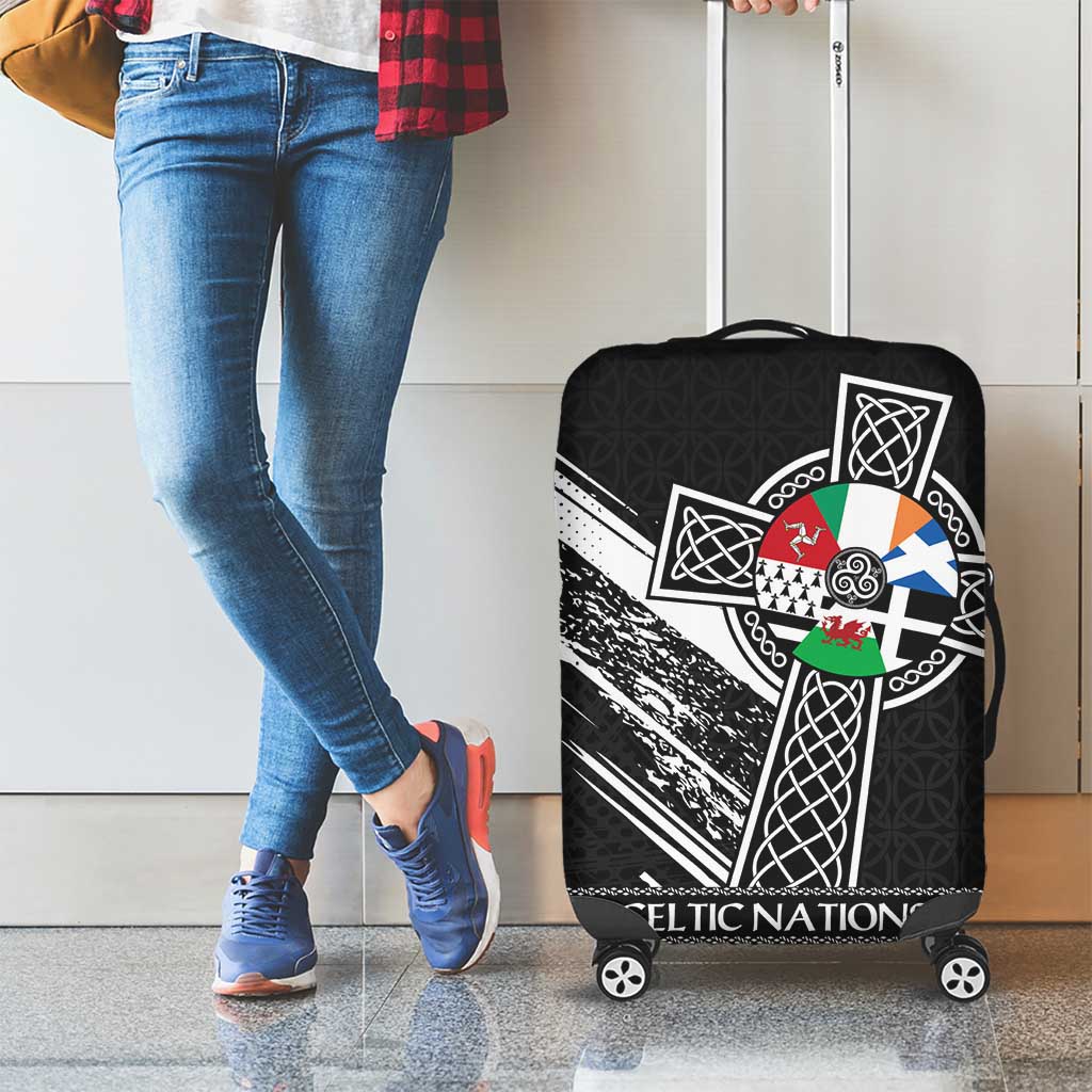 Cross Celtic Nations Luggage Cover Six Celtic Countries Grunge Style LT18