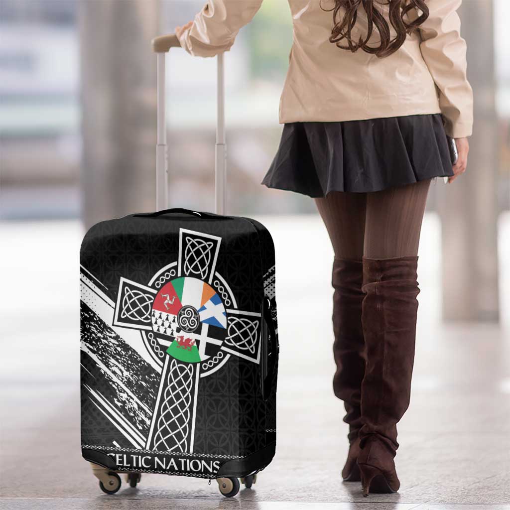 Cross Celtic Nations Luggage Cover Six Celtic Countries Grunge Style LT18