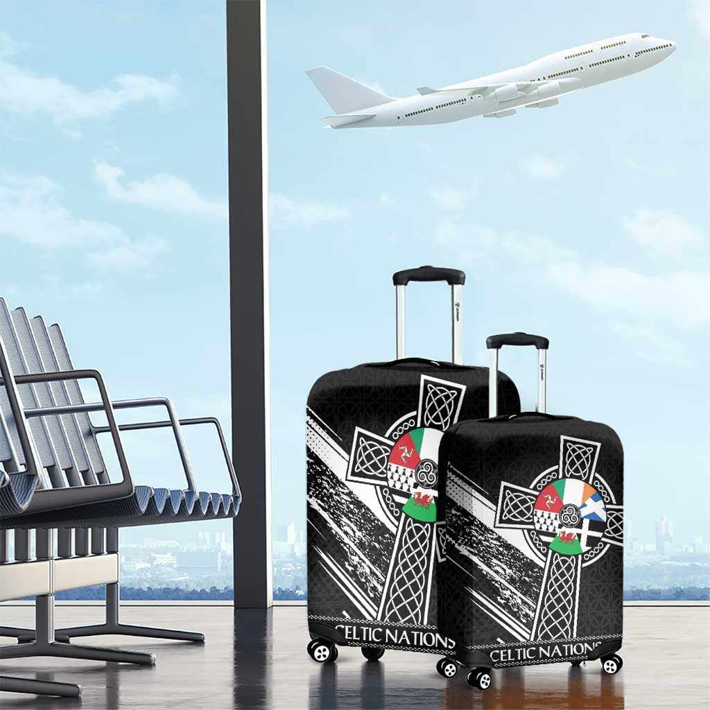 Cross Celtic Nations Luggage Cover Six Celtic Countries Grunge Style LT18